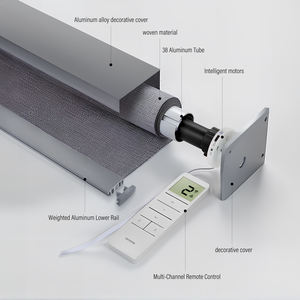 Stores enrouleurs manuels sans fil occultants personnalisés avec clips à ressort pour la maison, le bureau, les hôtels et les hôtels. Tissu <span class=keywords><strong>PVC</strong></span> moderne. - Product Image 6