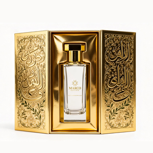 Vente chaude 100ml Flacon de parfum vide rectangulaire électro-plaqué Flacon de parfum de luxe avec bouchon doré - Product Image 1