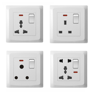 Trắng 4-way 3-Way điện tường chuyển đổi ổ cắm 16A 1 năm nhà ánh sáng ổ cắm phổ cho khách sạn đôi 3 pin nhựa Max. 250V - Product Image 5