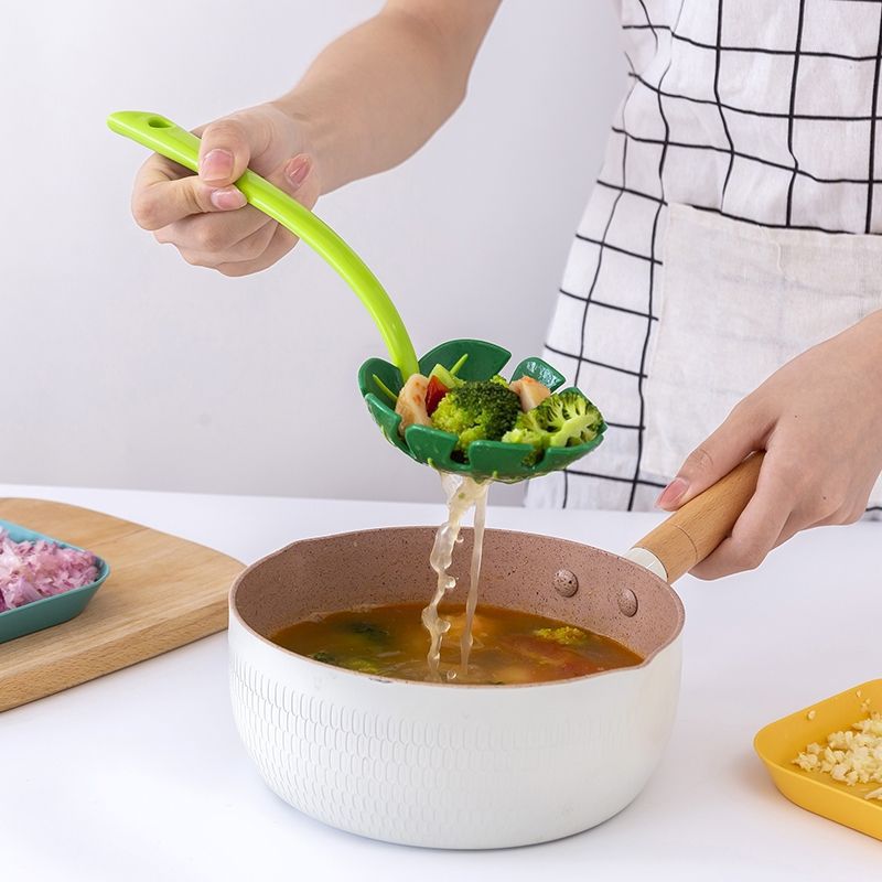 Creative Turtle Back Leaf Design Leaking Spoon Household Kitchen Utensil for Serving Dumplings and Hot Pot
