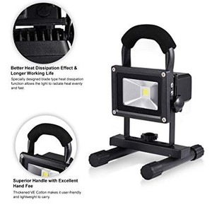 10W Rechargeable <b>LED</b> Flood <b>Light</b> Waterproof 6000K Daylight 600 Lumens Magnetic Base Portable Outdoor Work WD-910 10W - Product Image 1