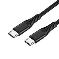 Câble en nylon tressé 60W Type-C Câble de charge rapide 3A USBC avec connecteur en aluminium USB Type C à Type C pour téléphone portable 15 Pro