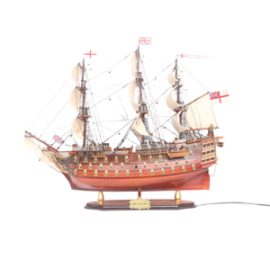 GIA NHIEN HMS VICTORY avec éclairage, modèle de bateau à voile historique pour la décoration de la maison, du bureau et les cadeaux d'entreprise, en bois artisanal de qualité supérieure - Product Image 1