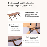 Table de camping pliante portable en alliage d'aluminium 120*60CM, légère, pour pique-nique en extérieur, vente en gros d'usine