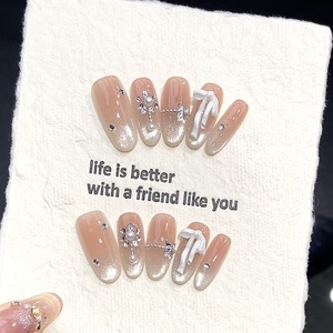 Venta al por Mayor de 10 <span class=keywords><strong>Uñas</strong></span> Postizas de Gel Pintadas a Mano de Lujo, <span class=keywords><strong>Uñas</strong></span> Acrílicas de Alta Calidad con Diseño Único, <span class=keywords><strong>Uñas</strong></span> Artificiales - Product Image 5