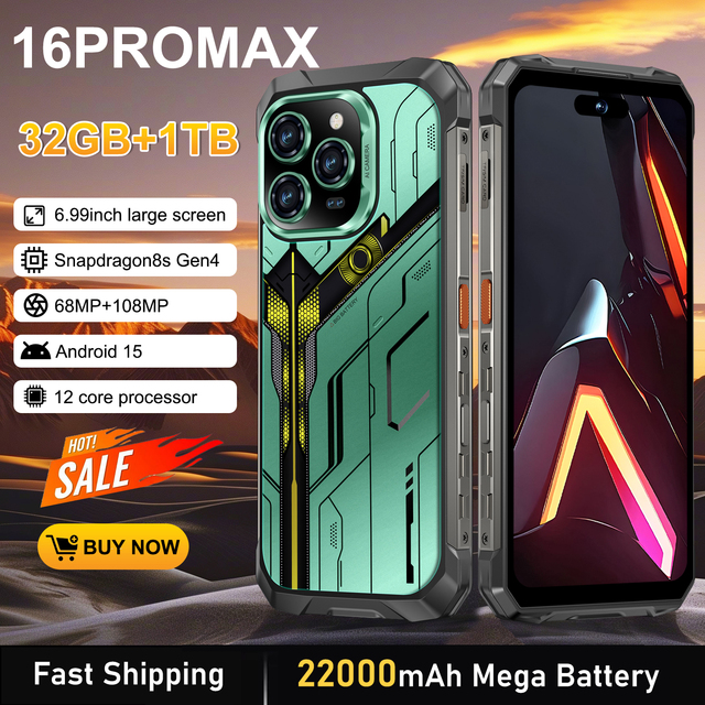 New Unlocked Rugged 5G Smartphone Deca Core 108MP 32GB+1TB 22000mAh Battery 6.9'' 4K OLED 120Hz Dual SIM CDMA Industrial Outdoor