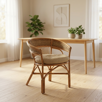 Offre Spéciale Juin : Fauteuil en Rotin Capitonnée DAKOTA – Siège Moderne et Confortable pour Salon et Chambre à Coucher – Mobilier de Maison