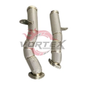 Tuyaux d'échappement turbo à isolation thermique Vortex pour Mercedes AMG C43 E43 GLC43 3.0T V6 en acier inoxydable, kit de tuyauterie d'échappement à haut débit - Product Image 2