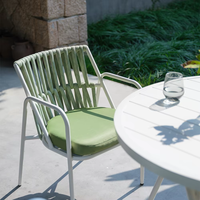 Meubles de jardin contemporains en aluminium tressé au design moderne, table à manger, chaise d'extérieur, salon d'hôtel