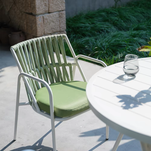 Meubles <span class=keywords><strong>de</strong></span> <span class=keywords><strong>jardin</strong></span> contemporains en aluminium tressé au design moderne, table à manger, chaise d'extérieur, <span class=keywords><strong>salon</strong></span> d'hôtel - Product Image 4