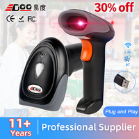 EDOO W41-21 Scanner de codes-barres portable sans fil 2.4G, mini lecteur QR PDF417, longue durée de vie de la batterie, COM/USB, stock pour supermarché