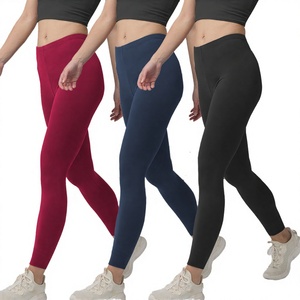 Solid Elastic Waist High Waist Wrinkle-Resistant Full Length Yoga Pants for Sports Running Fitness Yoga Wear <b>Leggings</b> - Product Image 3