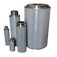 Elemen Filter Baja Tahan Karat Sinter 5 10 20 50 Mikron SS316L, Kartrid Filter Logam Berpori Sinter untuk Pengolahan Air