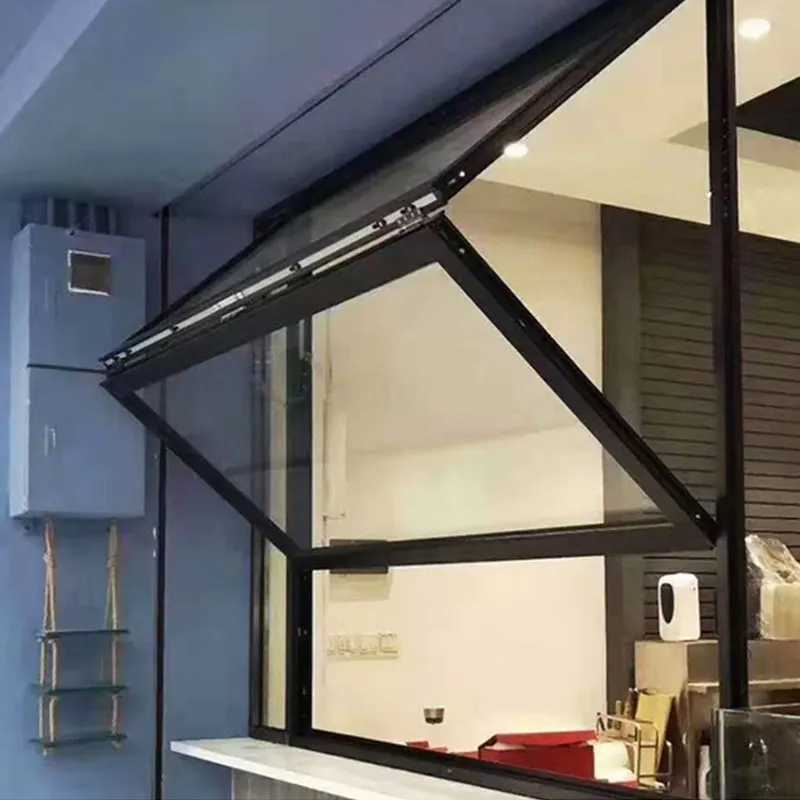 MDQ Aluminiumrahmen Glas-Design vertikale Klapptür und Fenster Öffnbare Klappfenster für Geschäfte