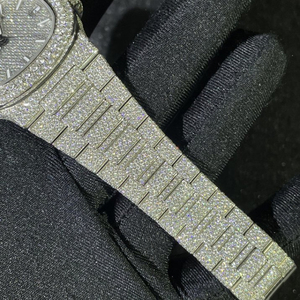 Montre à <span class=keywords><strong>quartz</strong></span> en acier inoxydable de luxe, édition limitée, boîtier entièrement serti de diamants naturels, mouvement Seiko, analogique-numérique, cristal saphir 10 - Product Image 2
