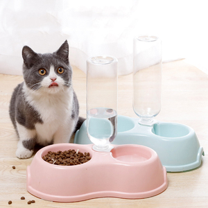 Bebedero y Comedero para Mascotas, Tazón de Agua para Gatos, Tazón Doble de Plástico, Botella de Agua Automática, Tazón para Perros - Product Image 4