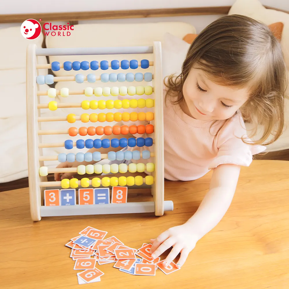 Kids Houten Educatief Math Abacus Kraal Speelgoed Montessori Leeftijd 3 +