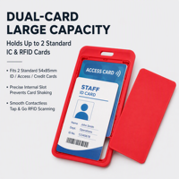 Porte-badge professionnel rigide en PP, étui mat pour cartes avec cordon, étui à rabat double porte-cartes, impression sérigraphique, pour carte de travail