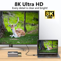 Adaptateur d'extension Xput en alliage d'aluminium 8K Ultra HD, convertisseur de prise DP mâle vers femelle, logo OEM personnalisé pour PC de bureau