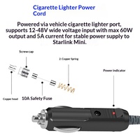 Cable de Alimentación CC Mini 2 en 1 Tipo-C, Cargador para Auto con Conector para Encendedor de Cigarrillos