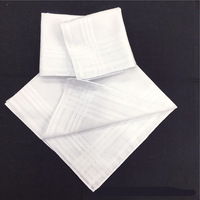 Lot de quatre mouchoirs carrés en coton blanc de 40 cm, absorbants, style européen-américain, personnalisables