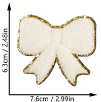 Patchs en chenille brodés faits à la main en gros, thermocollants, de haute qualité, rouge, arbre de Noël, bonhomme de neige, chaussettes, vêtements pour femmes et hommes