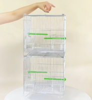 Cage à oiseaux en métal galvanisé, anti-rouille, avec mangeoire externe, pour perroquets et pigeons