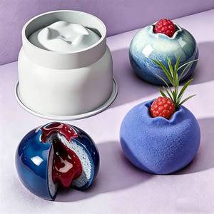 MUYULINS Factory Blueberry LFGB 100% Food Grade Platinum Non-Stick Coating BPA-Free Reusable <b>Silicone</b> Mousse Cake Mold - Product Image 1
