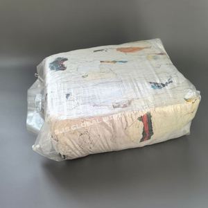 Trapos Absorbentes de Algodón para Limpieza, Tipo Camiseta, Cortados, Blancos, Impresos, 10kg 25 KG - Product Image 1