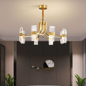 Lampadario Moderno di Lusso in Alluminio PM, Lampada a Sospensione LED a Risparmio Energetico con Protezione per gli Occhi, in Acrilico, per Soggiorno, Sala da Pranzo, Camera da Letto - Product Image 1