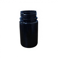 Bouteille en plastique PET ronde Weikang WK-113, noire opaque, avec capsule scellée, design pour médicaments liquides, bouteille à large ouverture