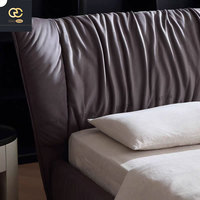 Nouvel ensemble de chambre à coucher pour lit double en cuir de luxe italien Design et lit king-size créatif