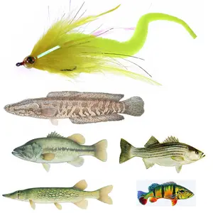 7 "Drakenstaarten Snoek Slingers Baars Snoek Muskie Vissen Lokken Vlieg Zout Water Aas Grote Vissen Dragontail Vliegen