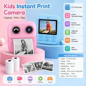 Cámara de Impresión Instantánea para Niños, Venta Caliente 2026, Cámara con Impresora Térmica para Niños, Pantalla de 2.4, Recargable, Juguete de Regalo Y800 - Product Image 4