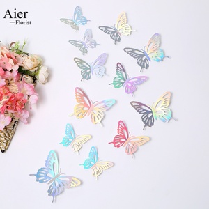 Aierflorist <span class=keywords><strong>Adesivi</strong></span> Murali 3D a Forma di Farfalla, Decorazione Colorata in Metallo con Texture Stereoscopica <span class=keywords><strong>per</strong></span> Casa e Feste - Product Image 2