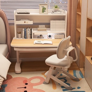 Bureau d'étude pour enfants <span class=keywords><strong>Igrow</strong></span>, bureau réglable en hauteur pour la maison, bureau pour élèves du primaire, ensemble table et chaise en bois massif, bureau pour tout-petits - Product Image 1