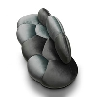Canapé d'angle Nuvole de Giuseppe Vigano au design italien, sectionnel moderne et unique en tissu velours avec fonction rafraîchissante, ensemble de salon pour hall