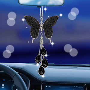 TK Hot Selling Luxury Crystal Metal Butterfly Pendant Diamond Inlay <strong>Car</strong> Rearview Mirror <strong>Car</strong> Interior Accessory <strong>Decoration</strong> - Product Image 5