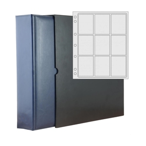 Raccoglitore Deluxe in pelle sintetica 3 Q-Ring formato Standard con cofanetto nero per monete, figurine, valuta, banconote, documenti - Product Image 1