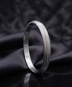 DIVYORO Silver Tone Textured Band <b>Copper</b> and Brass Kada for <b>Men</b> Modern Designer Cuff Bracelet Durable Fashion Jewelry Export - Product Image 5