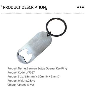 Custom Logo Bottle Opener <b>Key</b> Ring Metal Portable Bottle Opener <b>Key</b> <b>Chain</b> - Product Image 2
