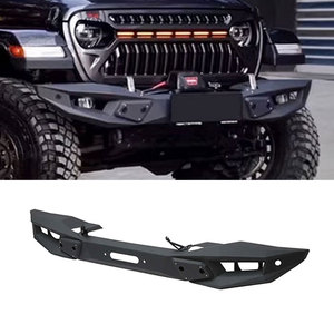 Accessoires 4x4 <span class=keywords><strong>2</strong></span>/4 <span class=keywords><strong>portes</strong></span> tout-terrain en acier noir <span class=keywords><strong>Sport</strong></span> pare-chocs avant pour <span class=keywords><strong>Jeep</strong></span> <span class=keywords><strong>Wrangler</strong></span> JL JT 2018 + - Product Image 1