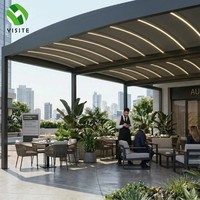 Pergola en aluminium à toit rétractable, anti-UV, résistante au vent, pour patio, gazebo, support OEM ODM, dimensions personnalisées