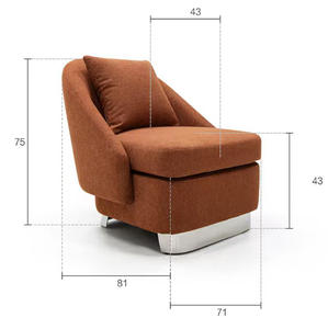 Sillón Individual para Sala de Estar, Silla de Comedor, Dormitorio, Apartamento, Hotel, Exterior, Almacenamiento, Moderno, de Terciopelo, Silla de Descanso - Product Image 6