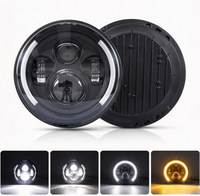 Ensemble de phares LED ronds de 7 pouces Rise Premium pour motos, camions et véhicules tout-terrain avec fonction double faisceau