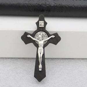 Ciondolo Crocifisso Cattolico, Collana Rosario con Croce in Legno, Ciondolo Fatto a Mano in Metallo Intrecciato, Accessori per Gioielli in Lega - Product Image 6