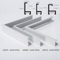 Cadre flottant moderne en aluminium pour toile en forme de L, noir mat, blanc, bordure étroite, pour peinture à l'huile, cadre métallique