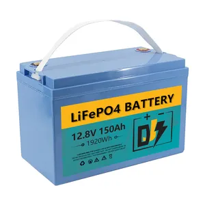Bateria de lítio, ciclo profundo 12 volts 150ah bateria marinha recarregável carrinho motor à prova d' água lifepo4 bateria para pesca de ferro