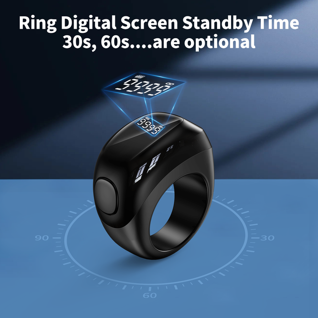 2024 Latest New Smart Digital Muslim Electronic Smart Rings Islamic Tasbih Ring