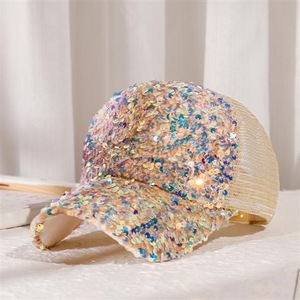Sequin <span class=keywords><strong>hat</strong></span> ma thuật có thể điều chỉnh bóng chày <span class=keywords><strong>Hat</strong></span> Cap cho Womens-Bạc Gương trang trí Mũ bóng chày Disco-Ball Dance trang phục bên - Product Image 6